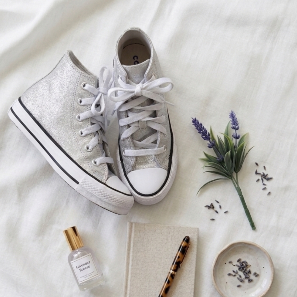 Converse Silver High-Top All Star Sneakers